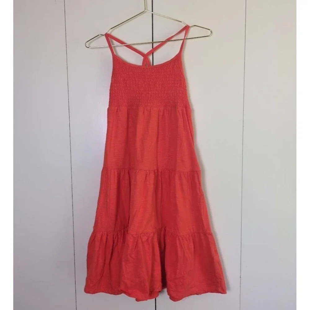 Gap Kids Girls Floral Smocked Sundress Large Orange Boho Cottagecore Summer